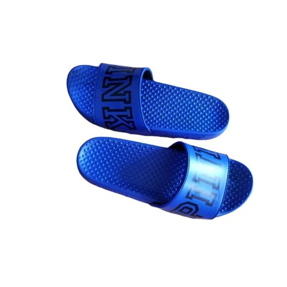 Victoria's Secret Pink bright blue slides - Picture 3 of 3